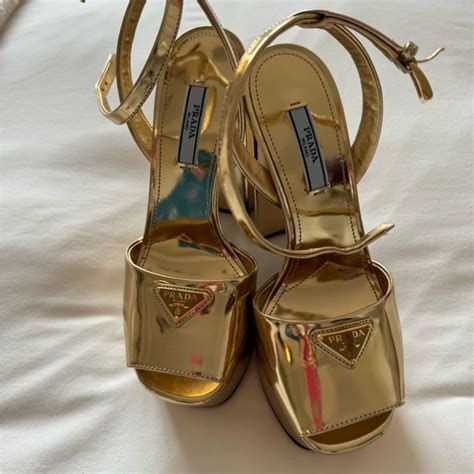 prada gold platform|Prada platform.